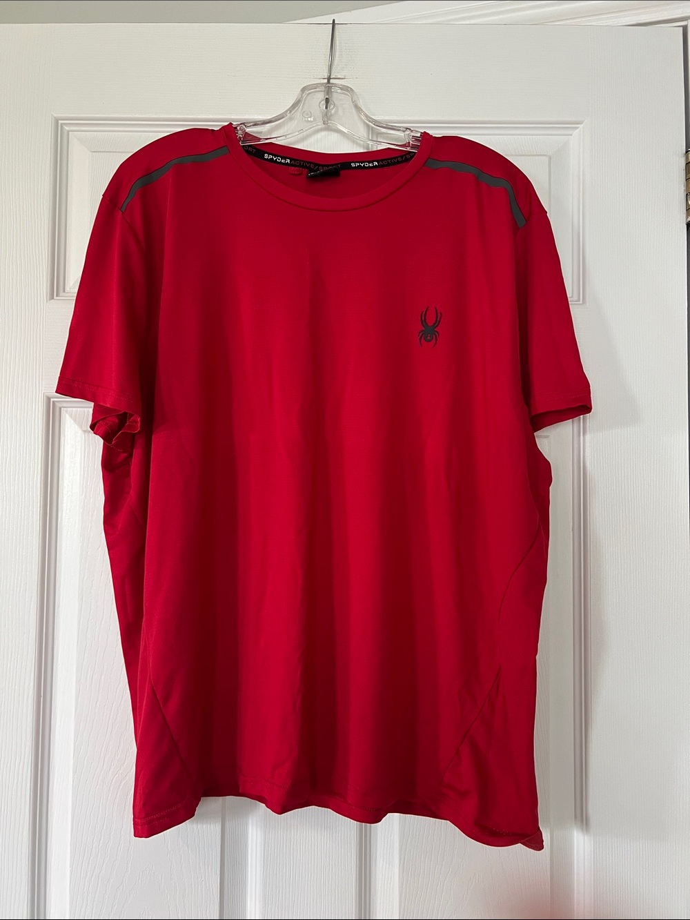 Spyder Red Short Sleeve Athletic Tee with Gray Accents